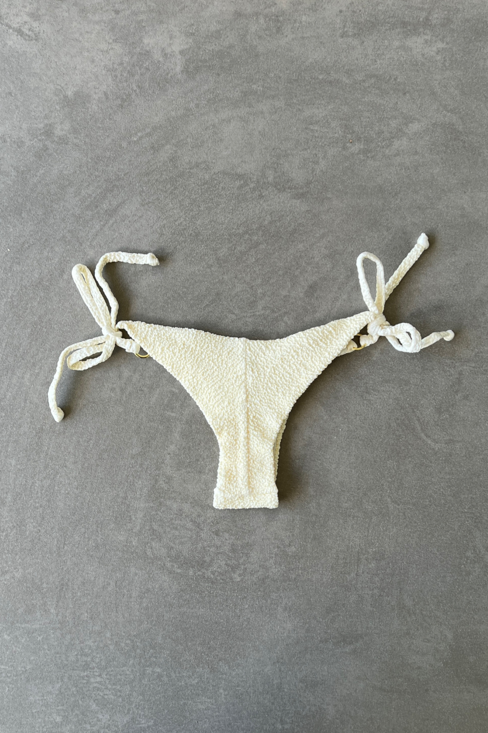 Buttercream Beehive Textured Katie Side Tie Bikini Bottom-1