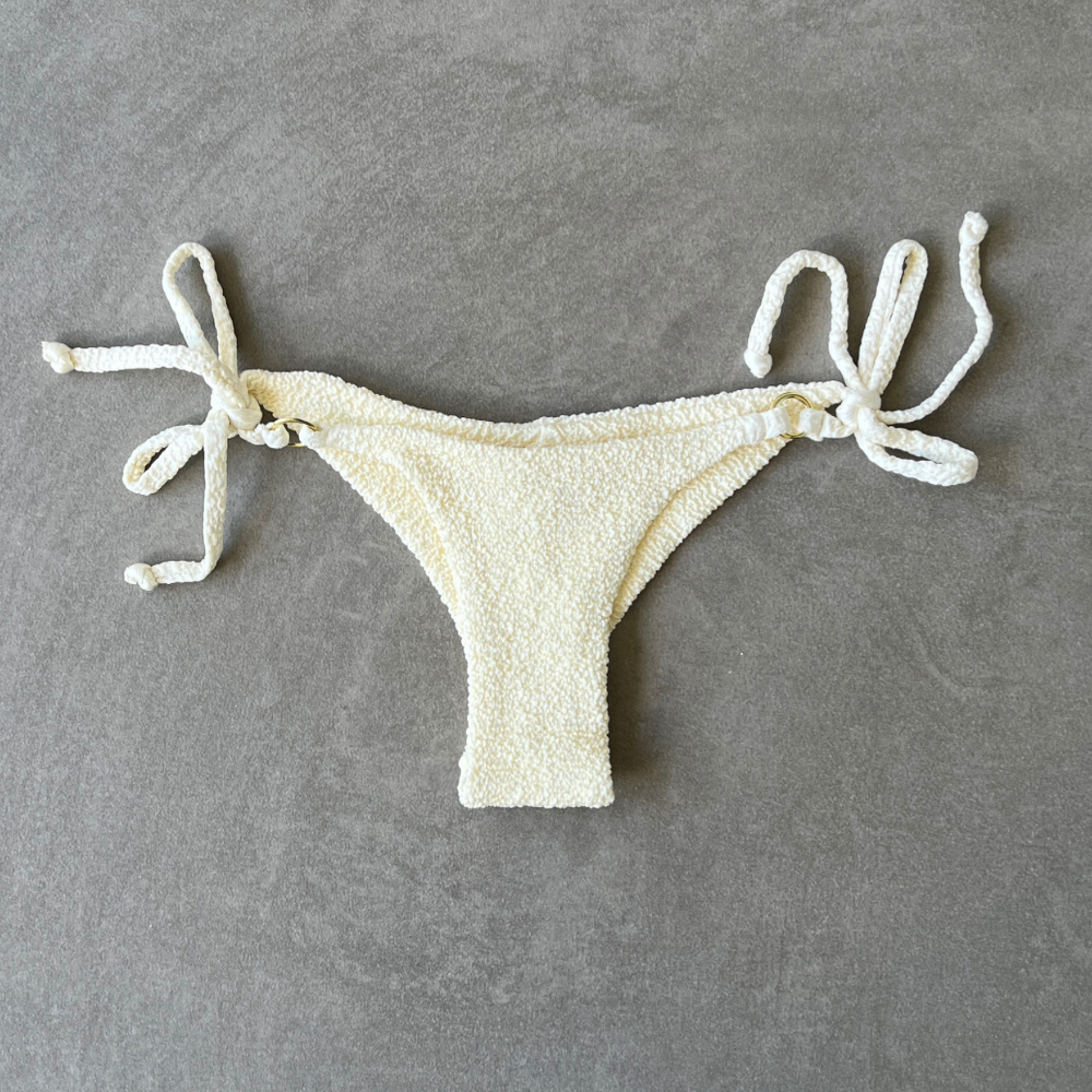 Buttercream Beehive Textured Katie Side Tie Bikini Bottom-0