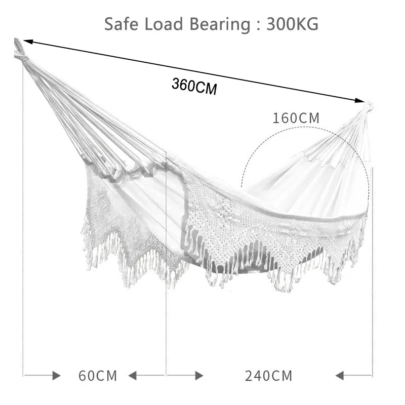 Large Brazilian Macrame Hammock Swing-1